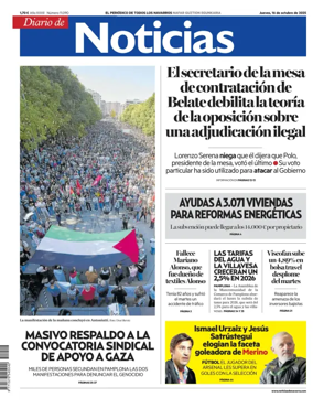 Cover of Diario de Noticias (Spain)