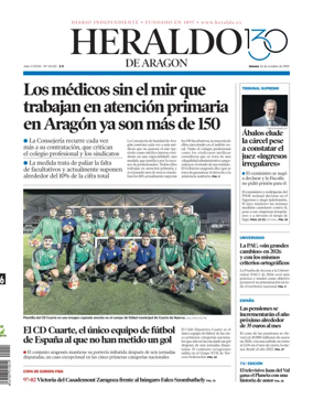 Cover of Heraldo de Aragón
