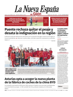 Cover of La Nueva España (Gijón)