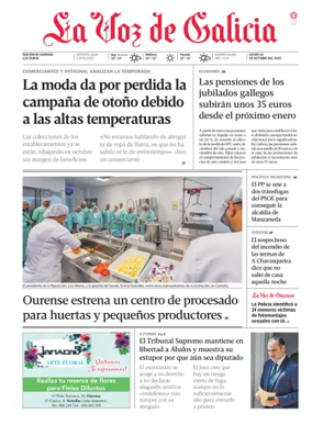 Cover of La Voz de Galicia (Ourense)