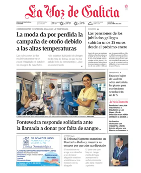 Cover of La Voz de Galicia (Pontevedra)