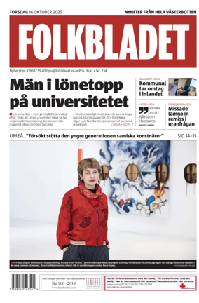 Cover of Folkbladet Västerbotten