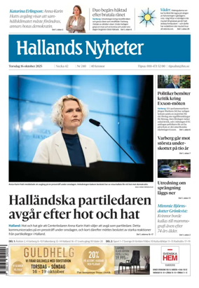 Cover of Hallands Nyheter