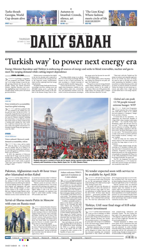 Cover of Daily Sabah (Turkey)