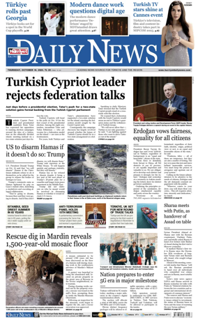 Cover of Hurriyet Daily News & Economic Review