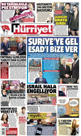 Cover of Hurriyet Print Edition