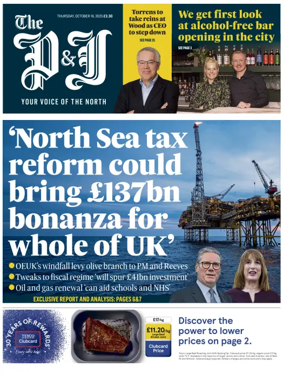 Cover of The Press and Journal (Aberdeenshire)