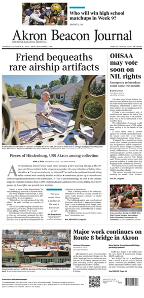 Cover of Akron Beacon Journal