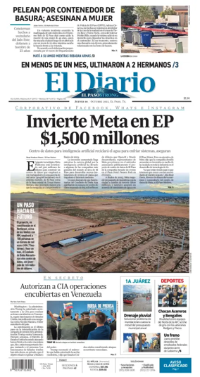 Cover of El Diario de El Paso