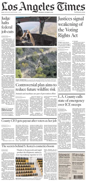 Cover of Los Angeles Times