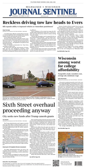 Cover of Milwaukee Journal Sentinel