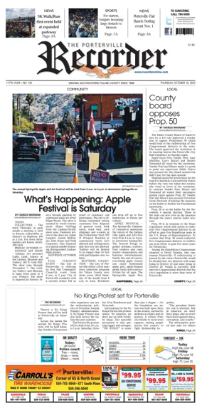 Cover of Porterville Recorder