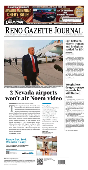 Cover of Reno Gazette Journal