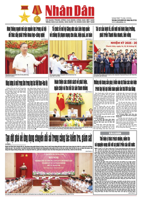 Cover of Nhan Dan newspaper
