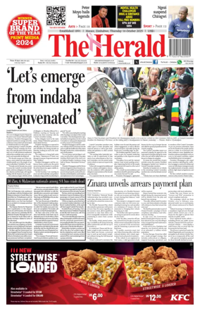Cover of The Herald (Zimbabwe)