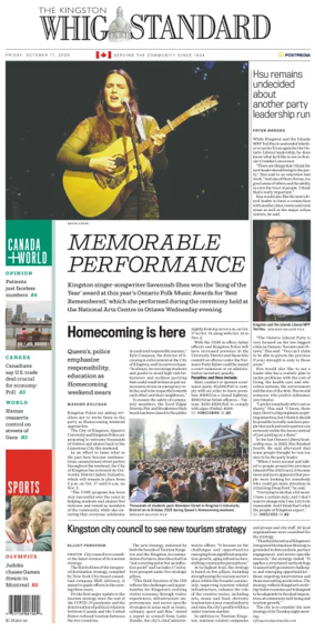 Cover of Kingston Whig-Standard