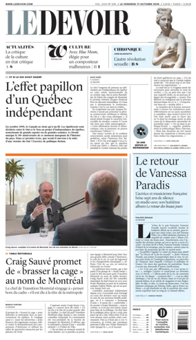 Cover of Le Devoir