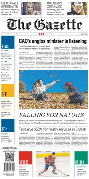 Cover of Montreal Gazette