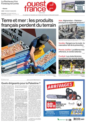 Cover of Ouest France (La Roche-sur-Yon)