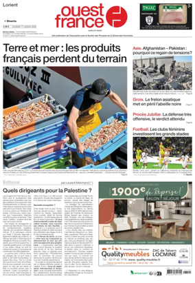 Cover of Ouest France (Lorient)