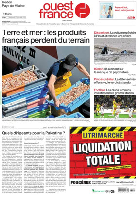 Cover of Ouest France (Redon / Pays de Vilaine)