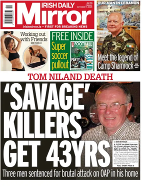 Cover of Irish Daily Mirror