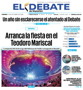 Cover of El Debate de Mazatlan
