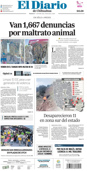 Cover of El Diario de Chihuahua