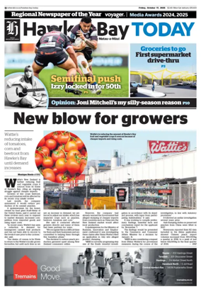 Cover of Hawke's Bay Today