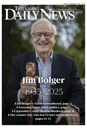 Cover of Taranaki Daily News