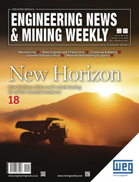 Cover of Engineering News and Mining Weekly