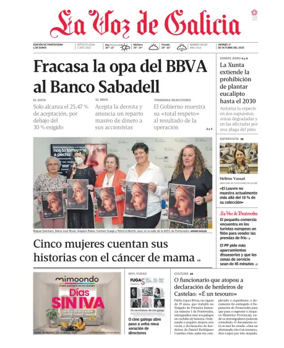 Cover of La Voz de Galicia (Pontevedra)