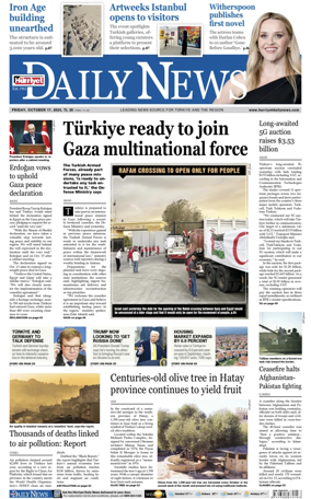 Cover of Hurriyet Daily News & Economic Review