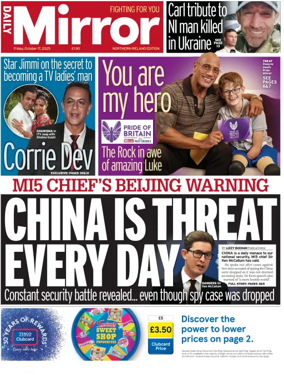 Cover of Daily Mirror (Northern Ireland)