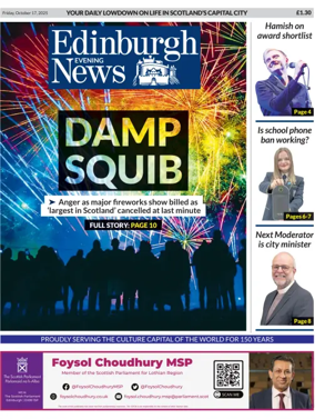 Cover of Edinburgh Evening News