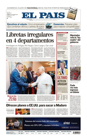 Cover of El Pais (Uruguay)