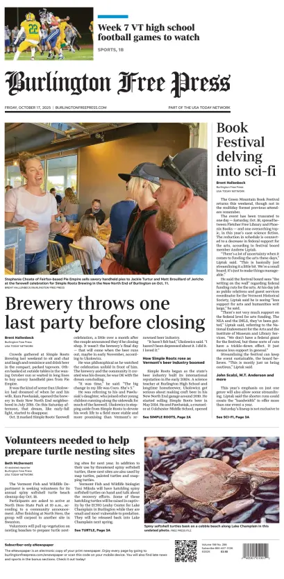 Cover of Burlington Free Press