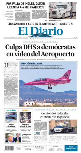 Cover of El Diario de El Paso