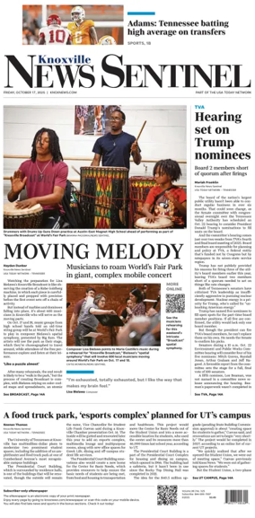 Cover of Knoxville News Sentinel