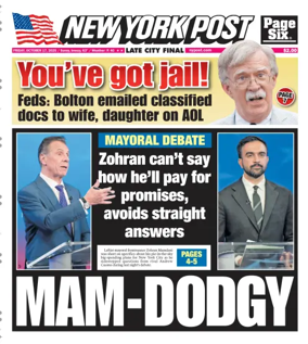 Cover of New York Post
