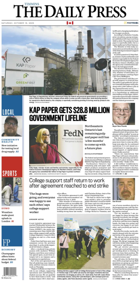 Cover of The Daily Press (Timmins)