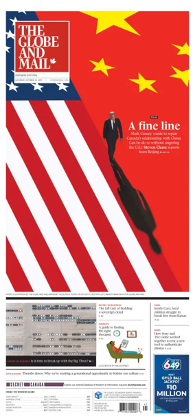 Cover of The Globe and Mail Metro (Ontario Edition)
