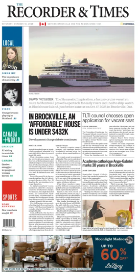 Cover of The Recorder & Times (Brockville)