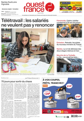 Cover of Ouest France (Nantes / Sud-Loire / Vignoble)