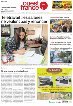 Cover of Ouest France (Vannes)