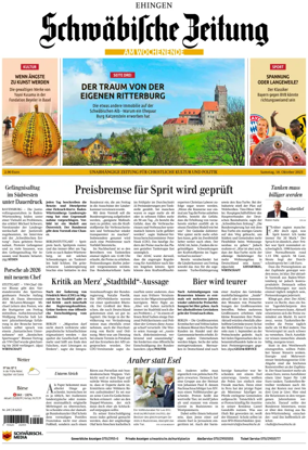 Cover of Schwaebische Zeitung (Ehingen)