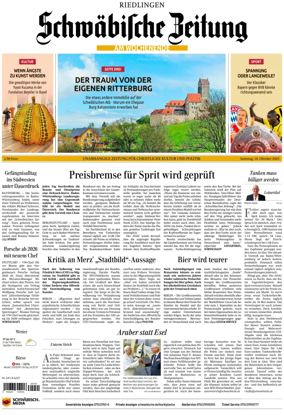 Cover of Schwaebische Zeitung (Riedlingen)