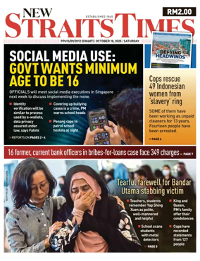 Cover of New Straits Times