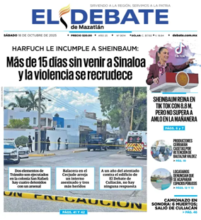 Cover of El Debate de Mazatlan