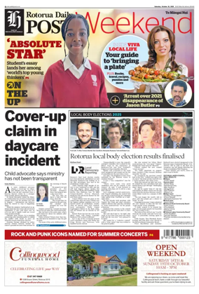 Cover of Rotorua Daily Post